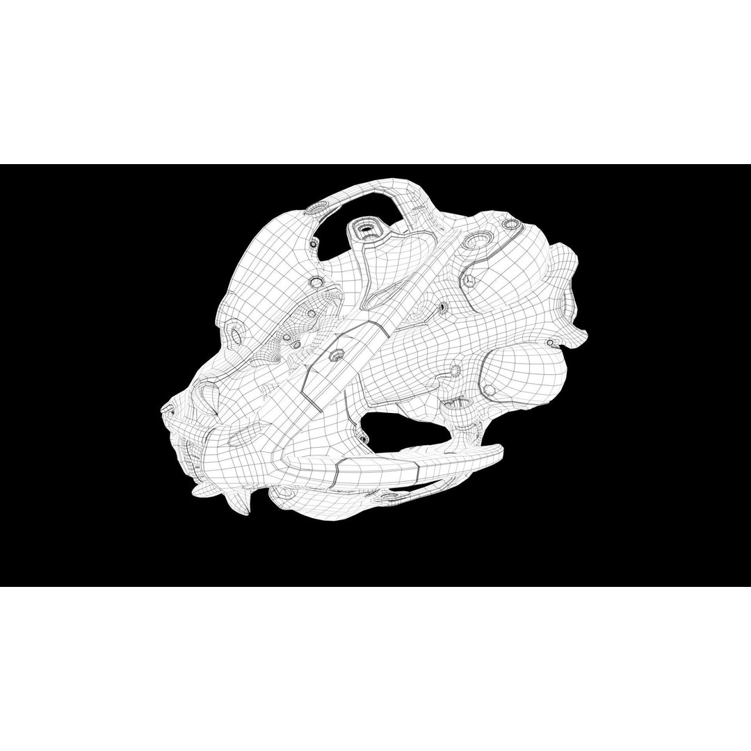 Cyborg Cat Skull 3D Model – High Poly Sci-Fi Character, FBX, OBJ - View 31
