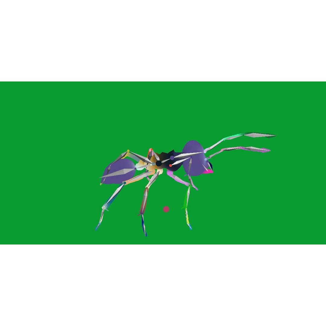 Leafcutter Ant 3D Model – Low Poly Game Asset, Rigged, FBX, PBR - View 10