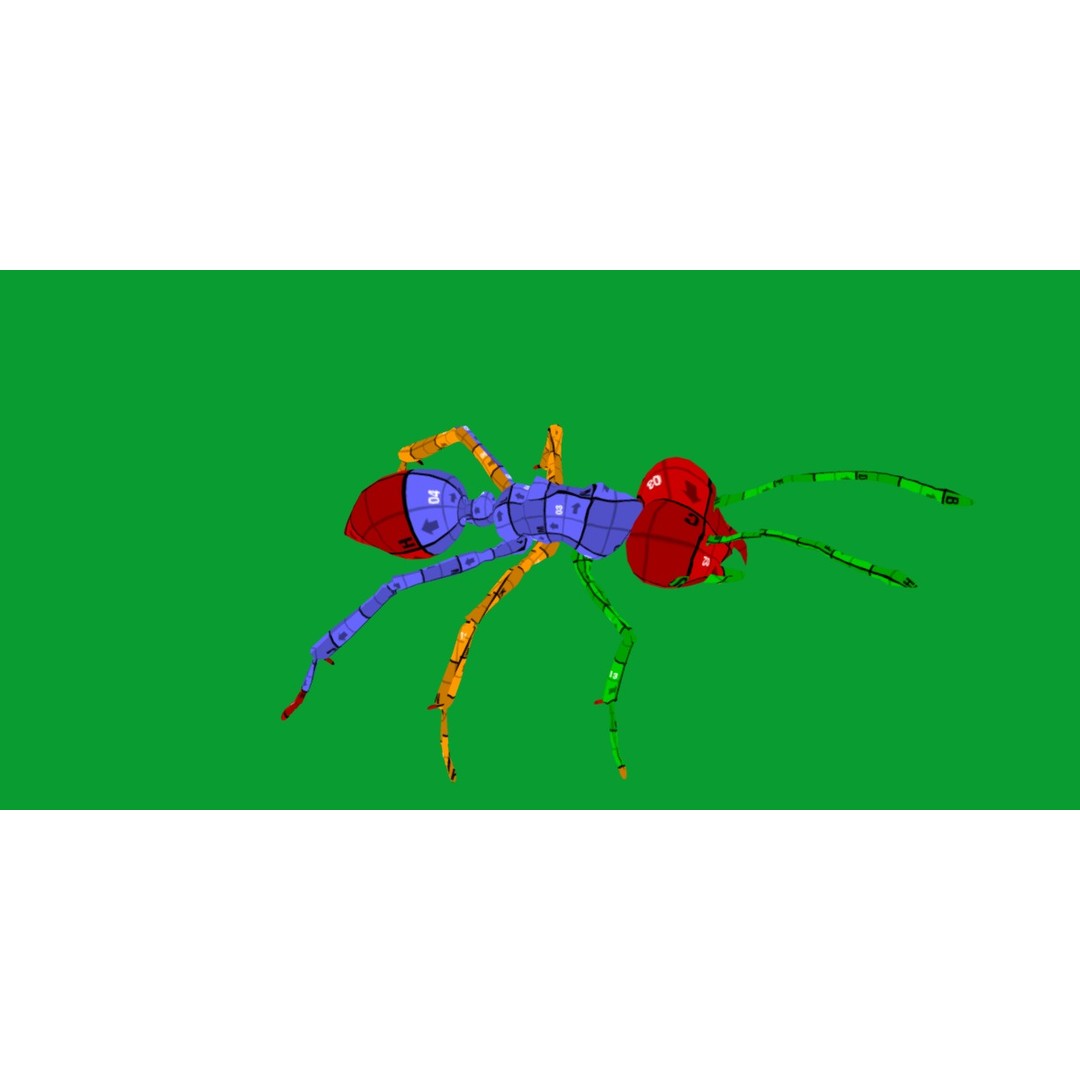 Leafcutter Ant 3D Model – Low Poly Game Asset, Rigged, FBX, PBR - View 24