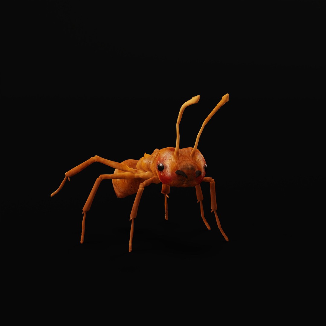 Leafcutter Ant 3D Model – Low Poly Game Asset, Rigged, FBX, PBR - View 38