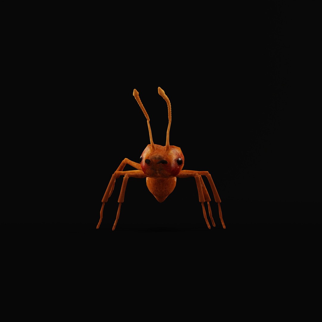 Leafcutter Ant 3D Model – Low Poly Game Asset, Rigged, FBX, PBR - View 39