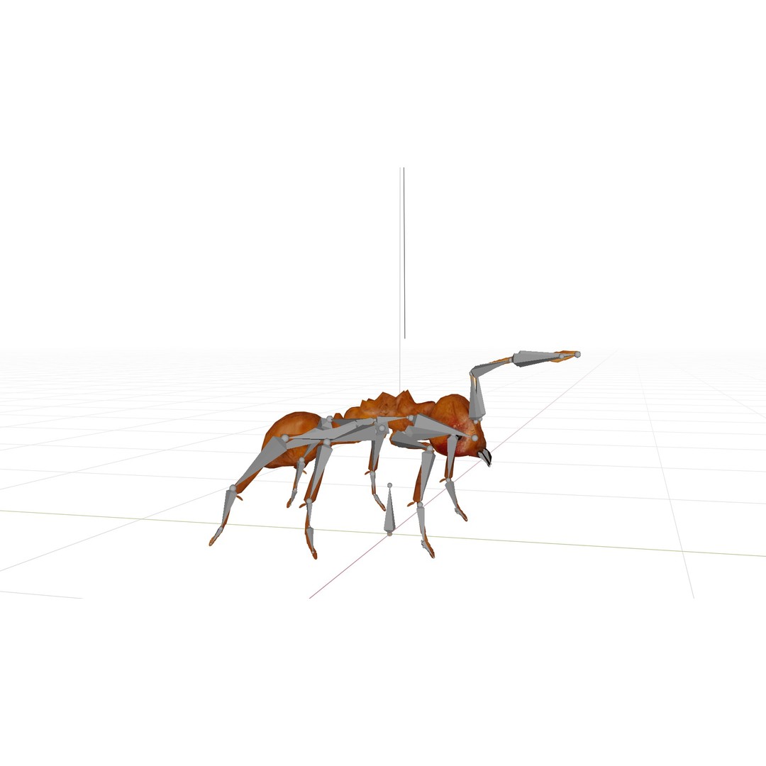Leafcutter Ant 3D Model – Low Poly Game Asset, Rigged, FBX, PBR - View 7