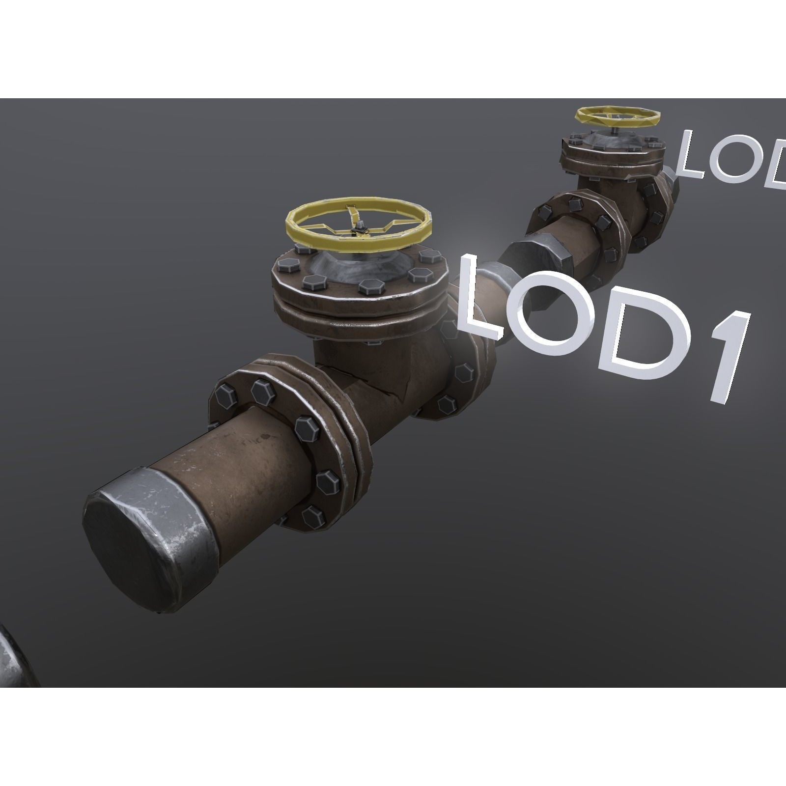 Modular Low-Poly Pipes Pack - Low-Poly Game-Ready 3D Model - View 10