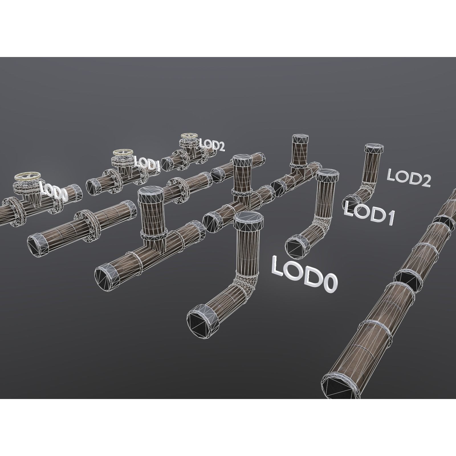 Modular Low-Poly Pipes Pack - Low-Poly Game-Ready 3D Model - View 14