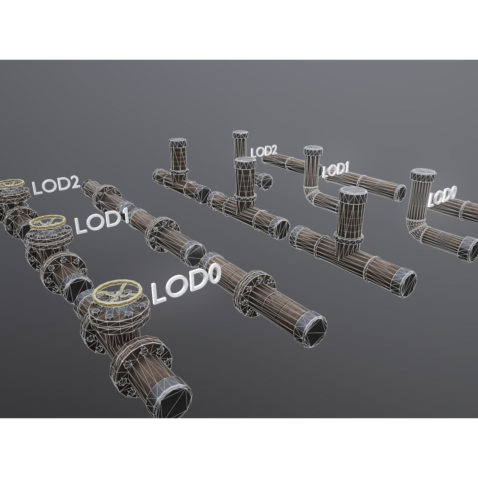 Modular Low-Poly Pipes Pack - Low-Poly Game-Ready 3D Model - View 15