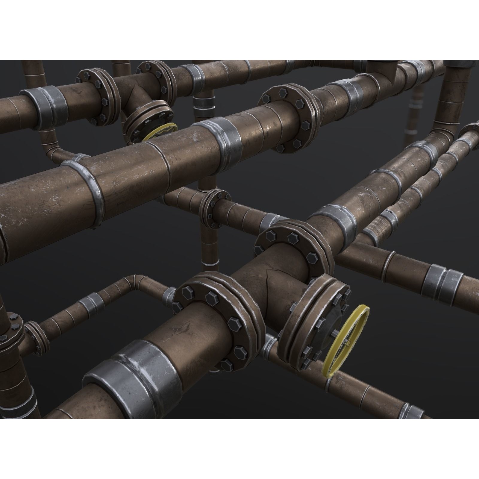Modular Low-Poly Pipes Pack - Low-Poly Game-Ready 3D Model - View 4