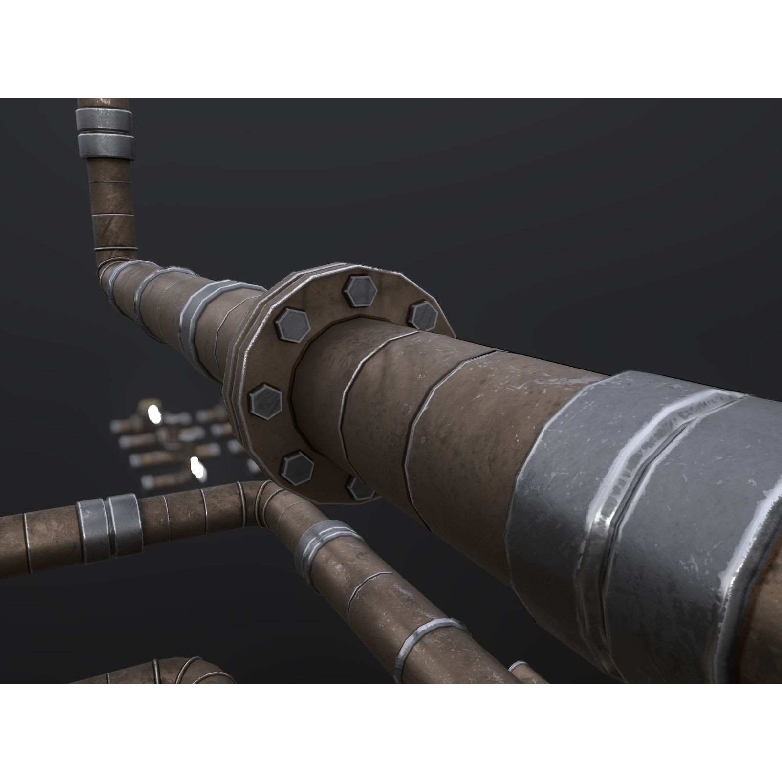 Modular Low-Poly Pipes Pack - Low-Poly Game-Ready 3D Model - View 5