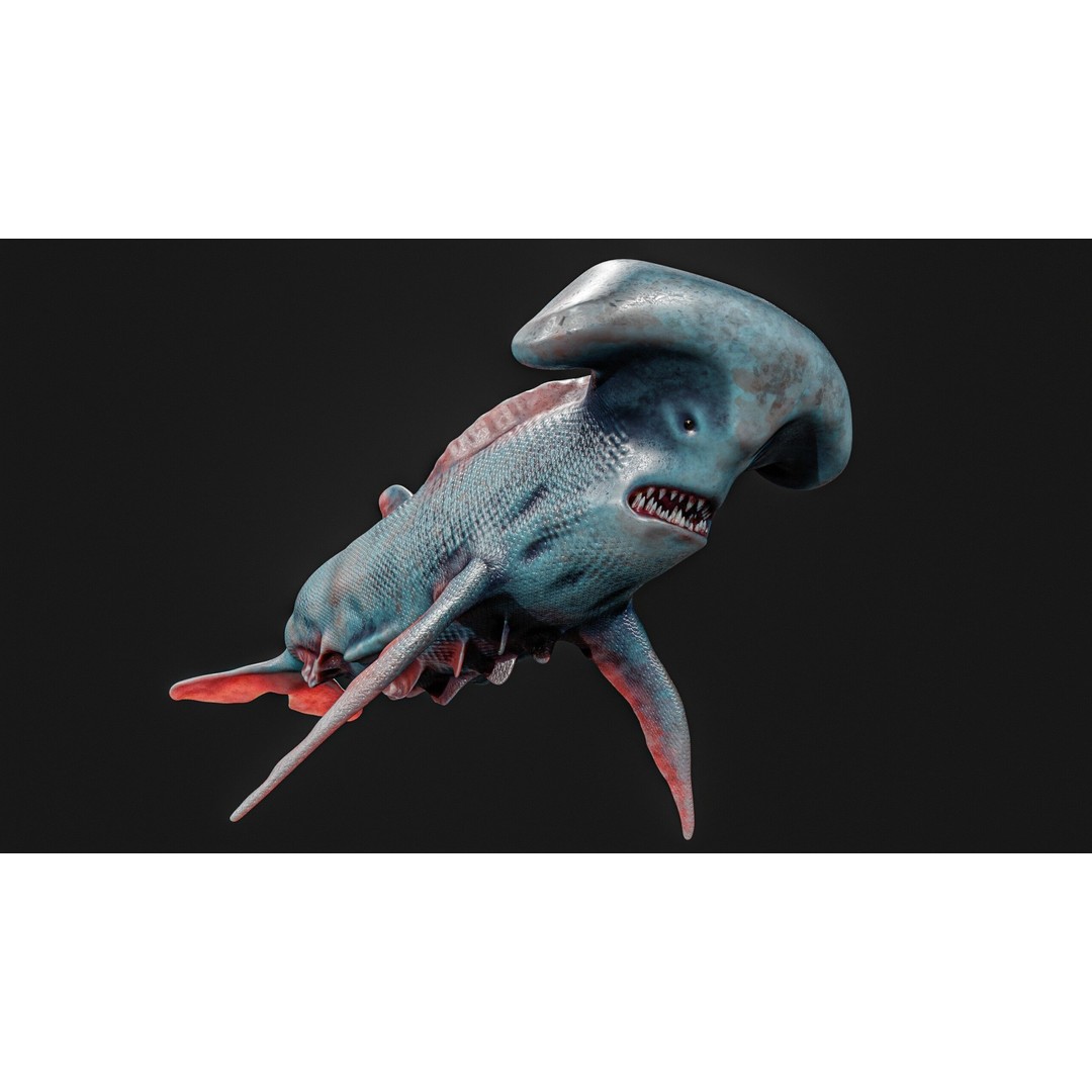 Monster Fish 3D Model – Low Poly Game Asset, PBR Textures, FBX - View 10