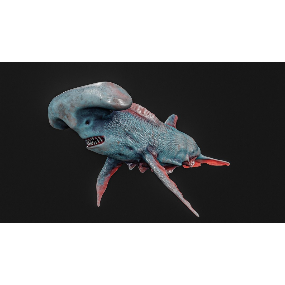Monster Fish 3D Model – Low Poly Game Asset, PBR Textures, FBX - View 12
