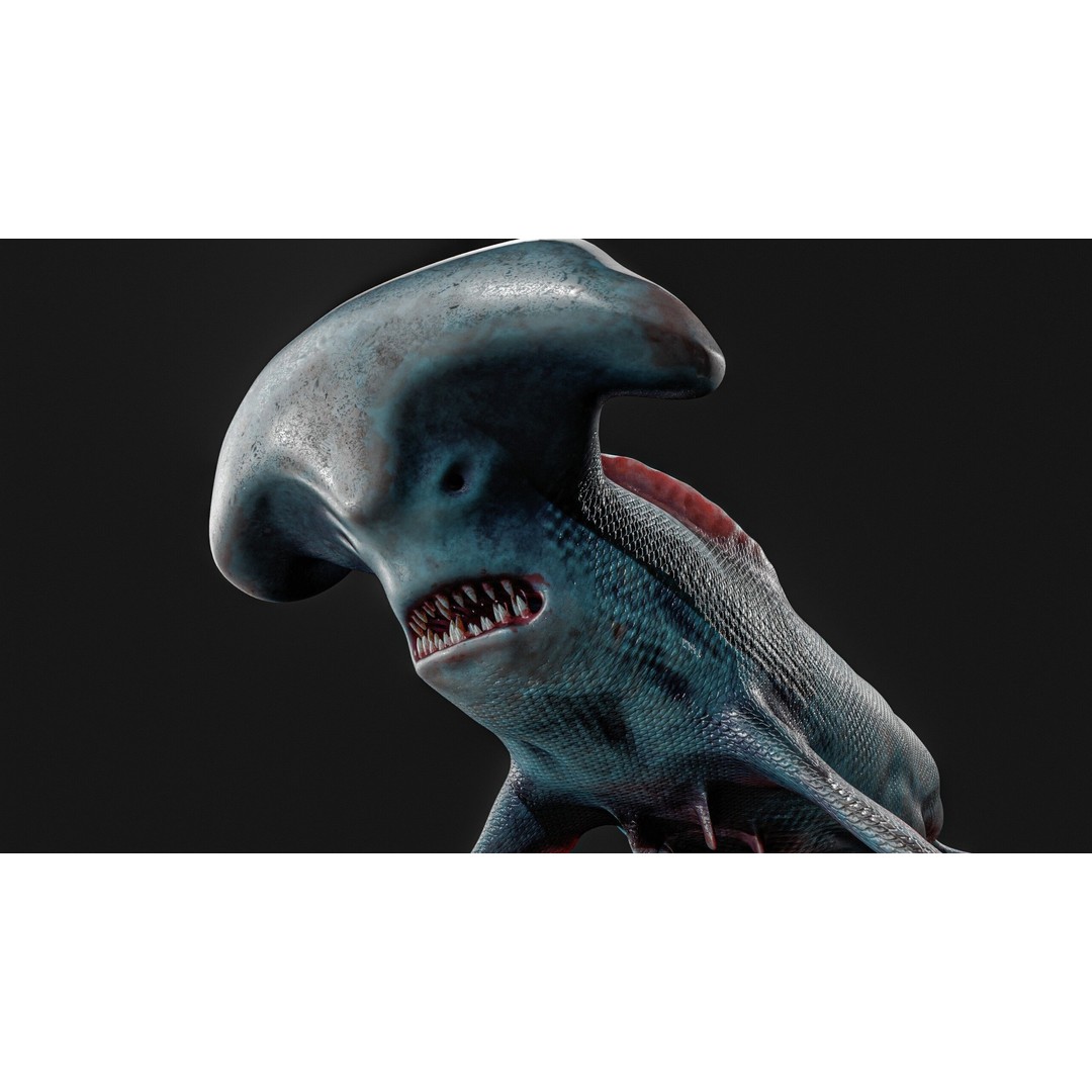 Monster Fish 3D Model – Low Poly Game Asset, PBR Textures, FBX - View 16
