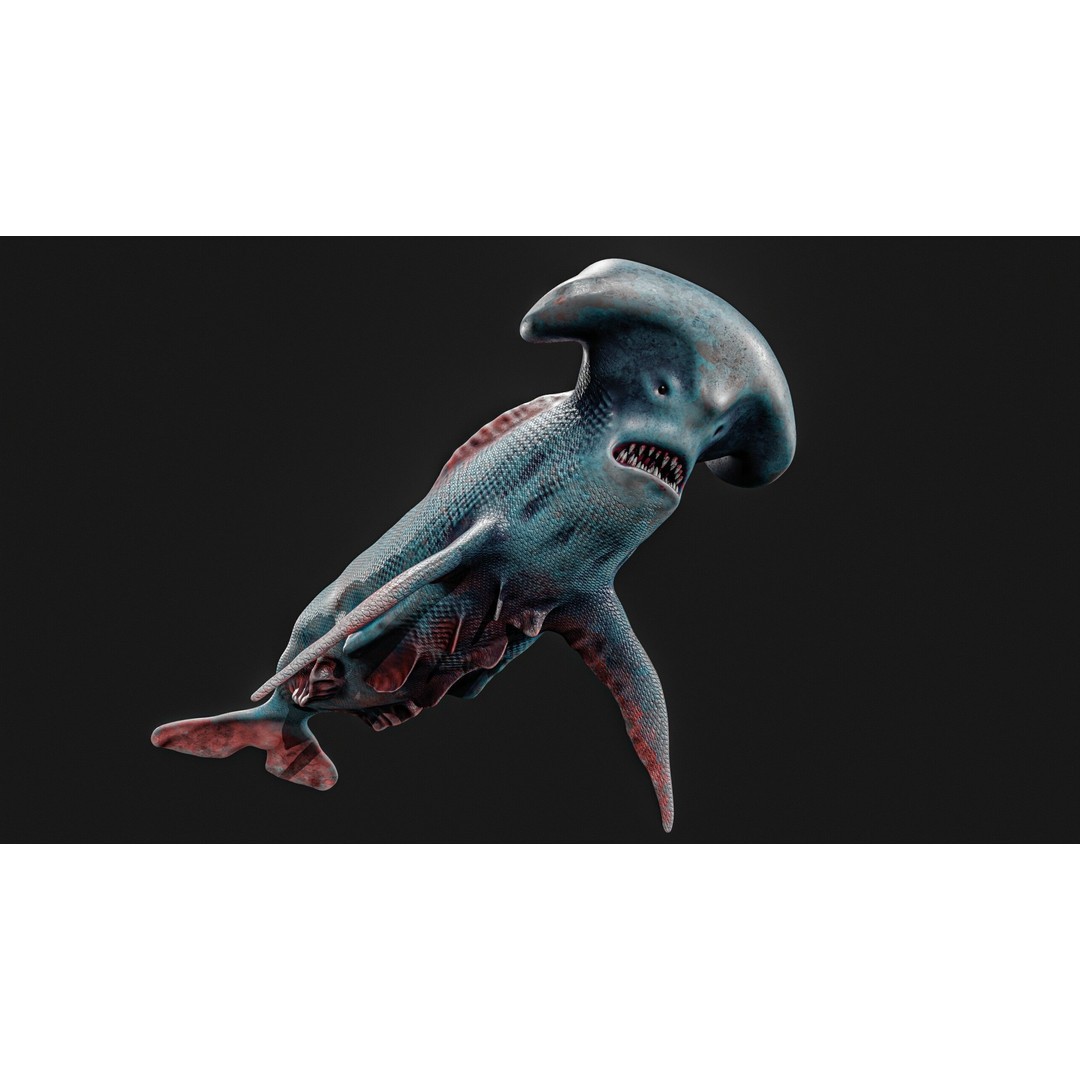 Monster Fish 3D Model – Low Poly Game Asset, PBR Textures, FBX - View 9