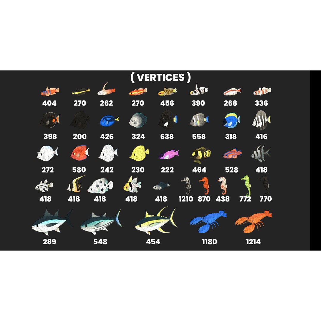 3D Fish 3D Model – Low Poly Game Asset, FBX with Animations - View 10