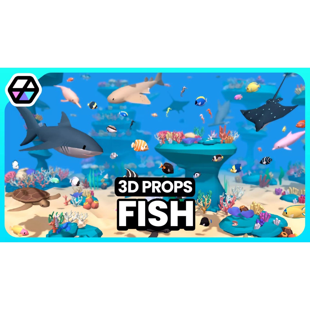 3D Fish 3D Model – Low Poly Game Asset, FBX with Animations - View 2