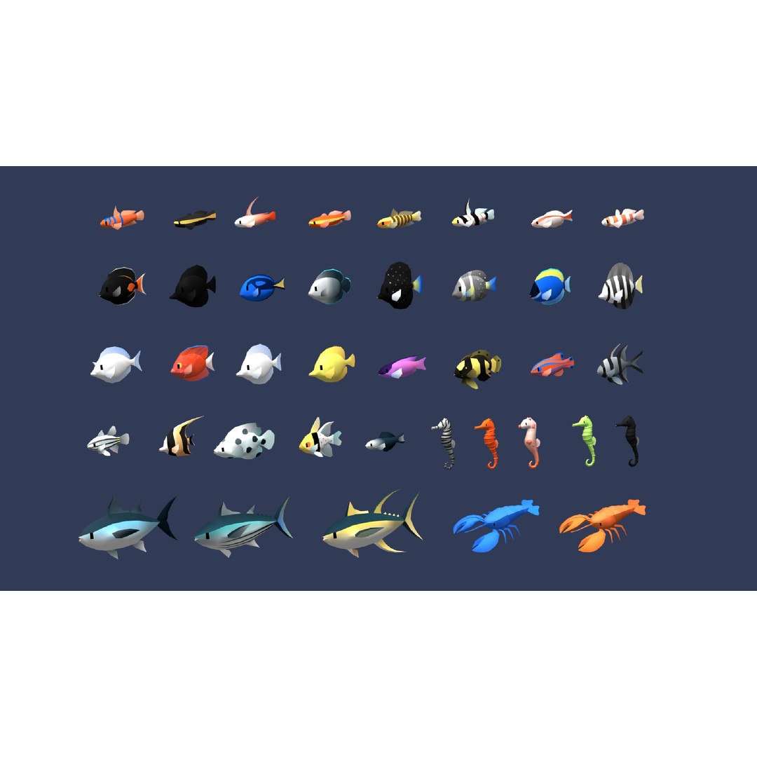 3D Fish 3D Model – Low Poly Game Asset, FBX with Animations - View 5