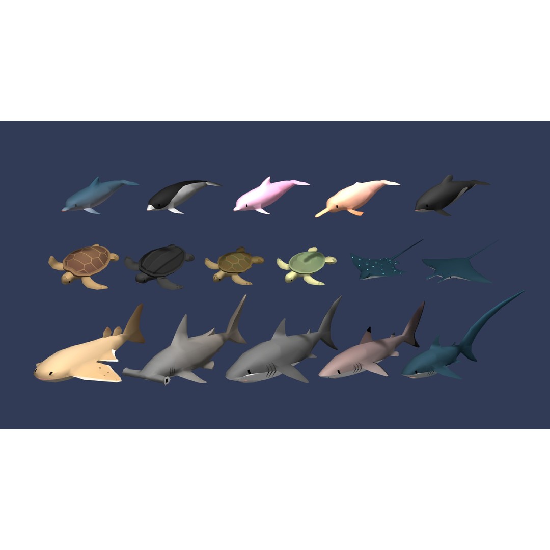 3D Fish 3D Model – Low Poly Game Asset, FBX with Animations - View 6