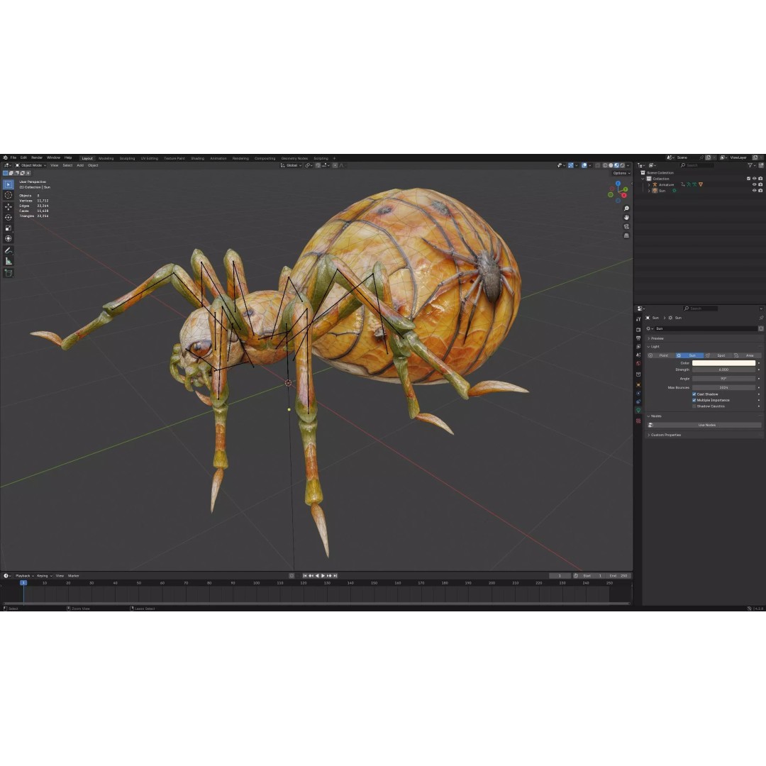 Spider 3D Model – Low Poly Animated Insect for Games, FBX - View 19