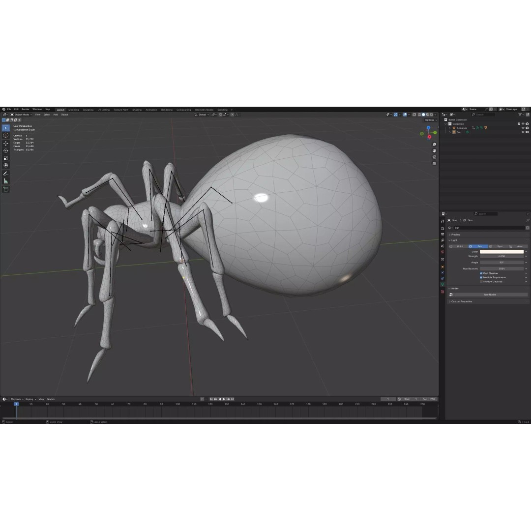 Spider 3D Model – Low Poly Animated Insect for Games, FBX - View 20