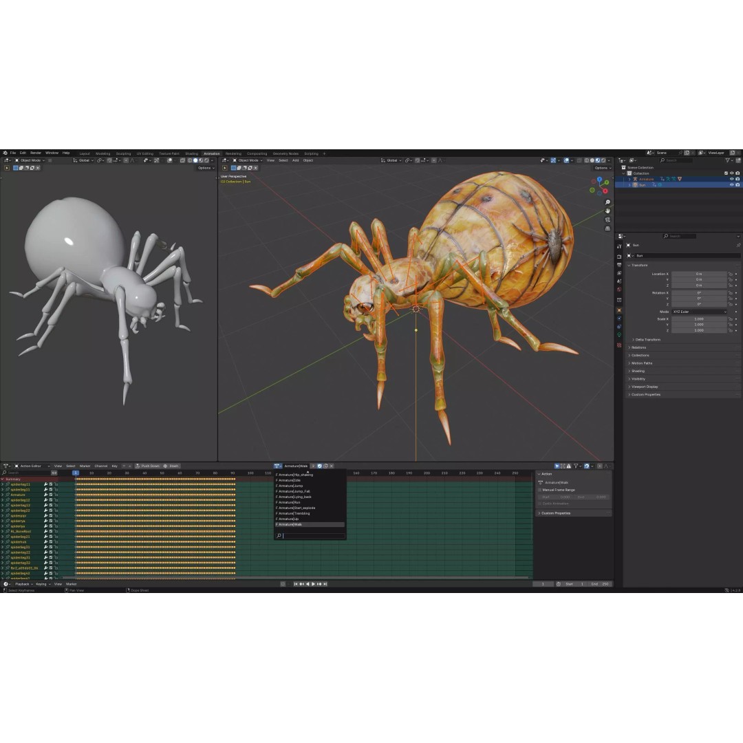 Spider 3D Model – Low Poly Animated Insect for Games, FBX - View 22