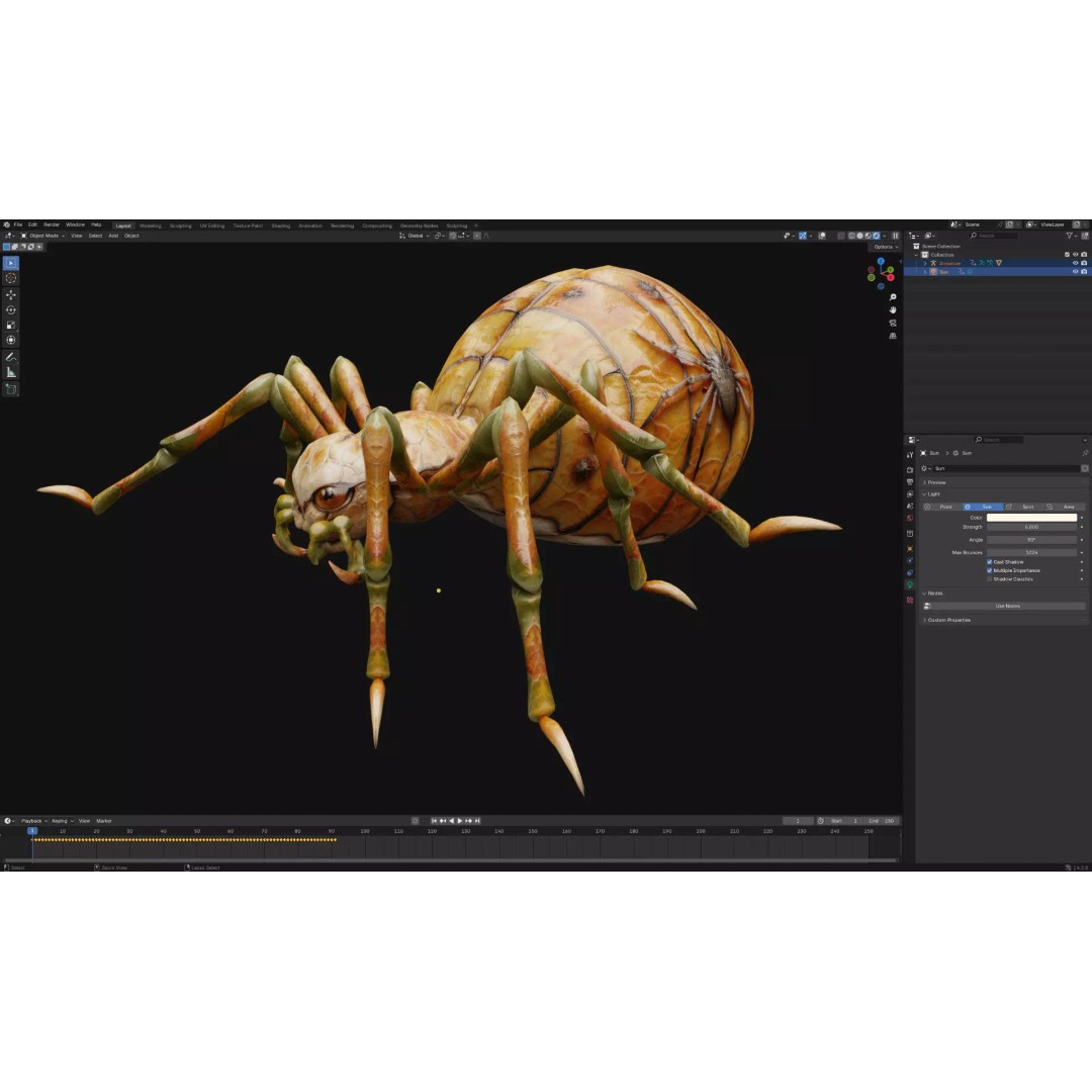 Spider 3D Model – Low Poly Animated Insect for Games, FBX - View 23