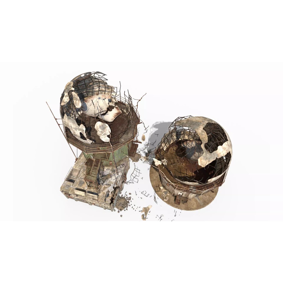 Damaged Radar 3D Model – Realistic PBR Asset, FBX, OBJ - View 10