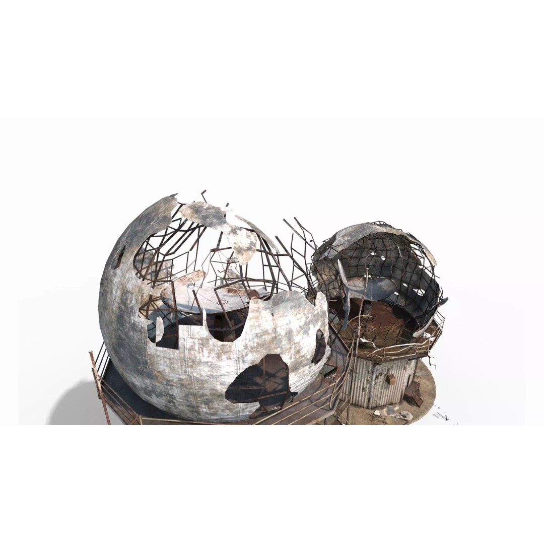 Damaged Radar 3D Model – Realistic PBR Asset, FBX, OBJ - View 12