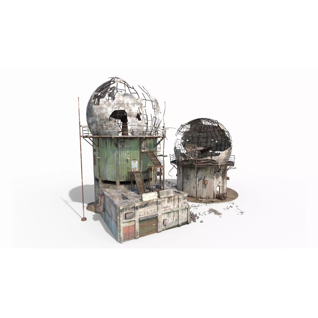 Damaged Radar 3D Model – Realistic PBR Asset, FBX, OBJ - View 13