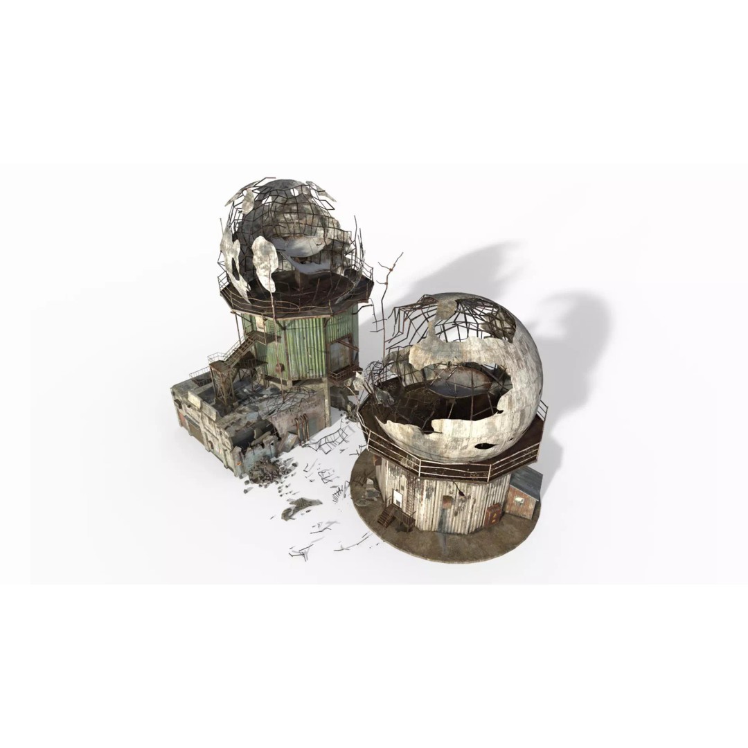 Damaged Radar 3D Model – Realistic PBR Asset, FBX, OBJ - View 15