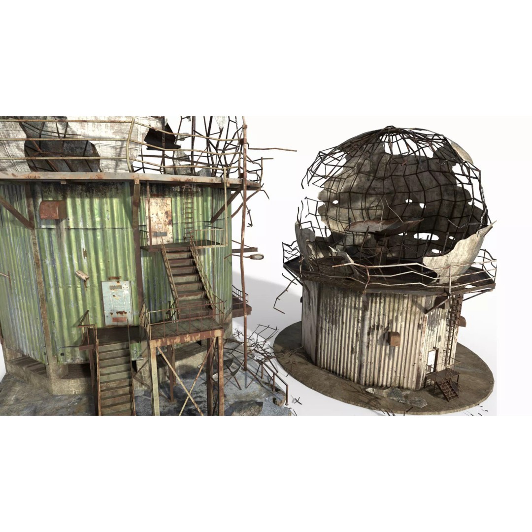Damaged Radar 3D Model – Realistic PBR Asset, FBX, OBJ - View 18