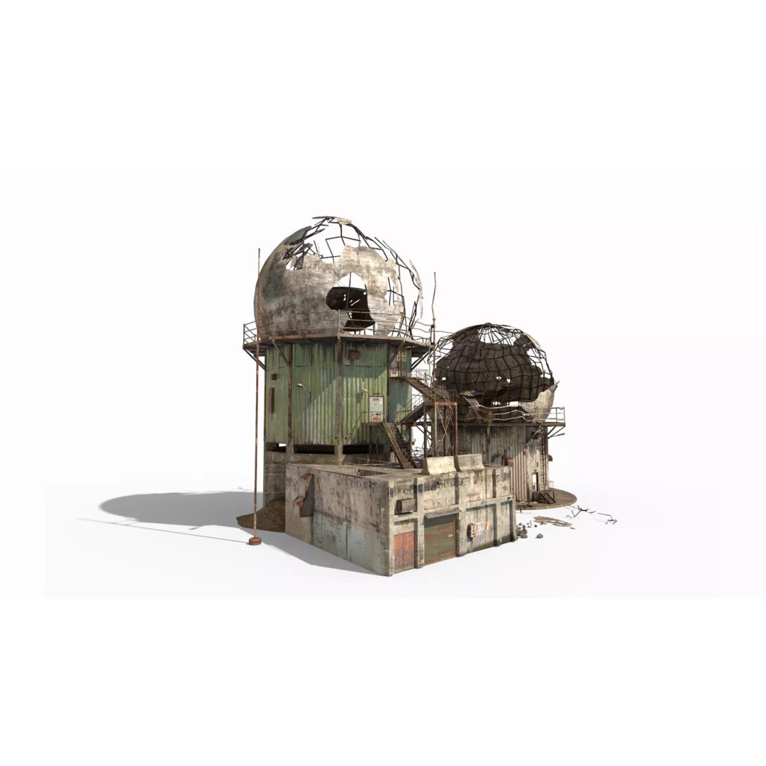 Damaged Radar 3D Model – Realistic PBR Asset, FBX, OBJ - View 7