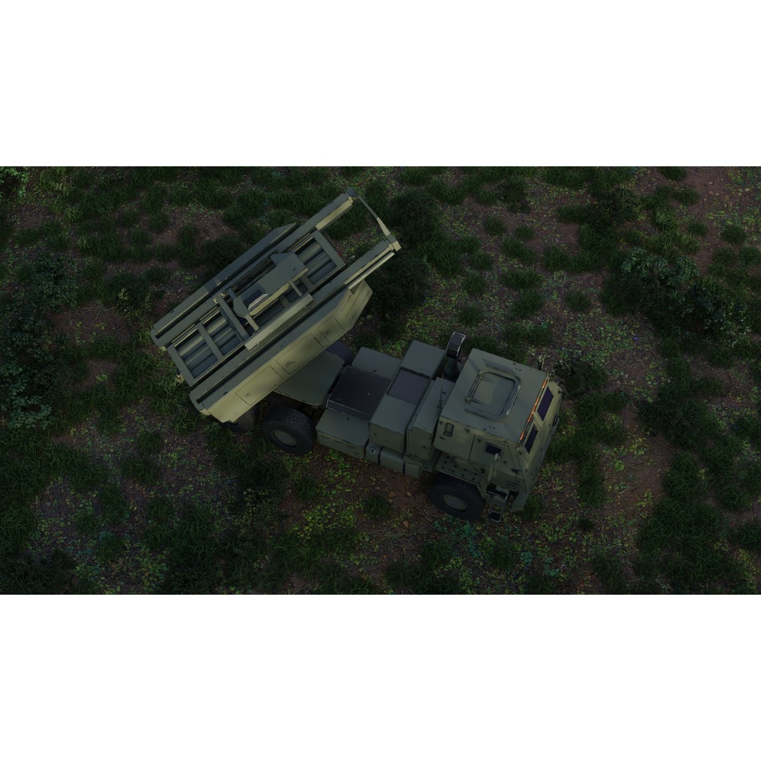 HIMARs Artillery Vehicle 3D Model – Low Poly Game Ready FBX - View 11