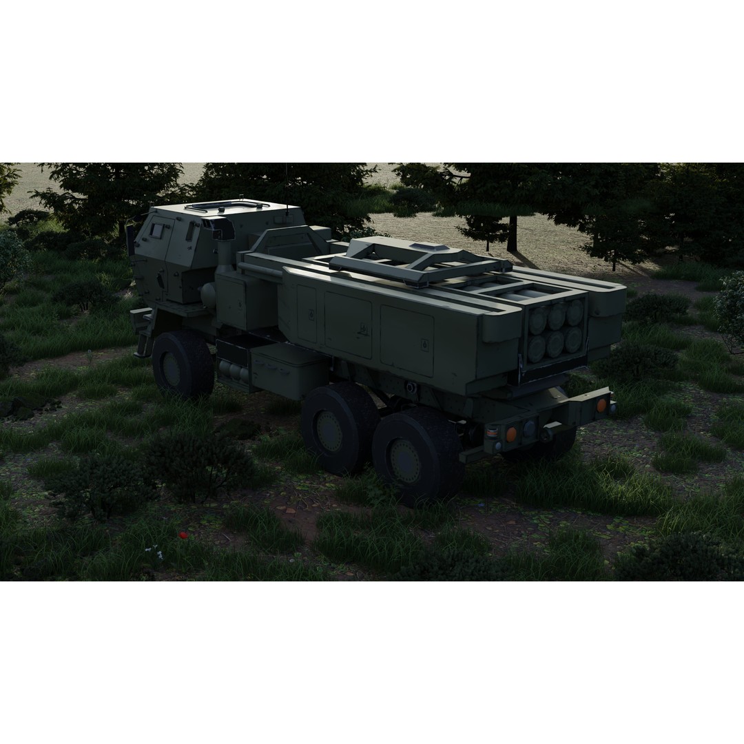 HIMARs Artillery Vehicle 3D Model – Low Poly Game Ready FBX - View 15