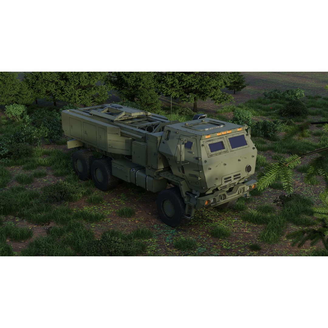 HIMARs Artillery Vehicle 3D Model – Low Poly Game Ready FBX - View 3