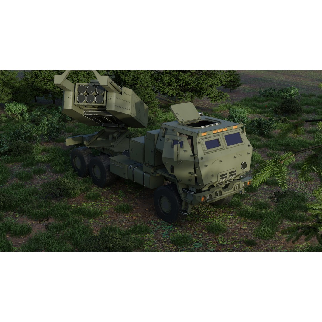 HIMARs Artillery Vehicle 3D Model – Low Poly Game Ready FBX - View 5