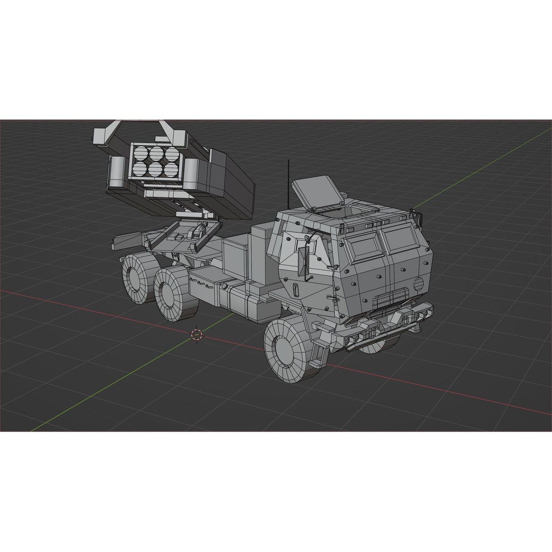 HIMARs Artillery Vehicle 3D Model – Low Poly Game Ready FBX - View 6