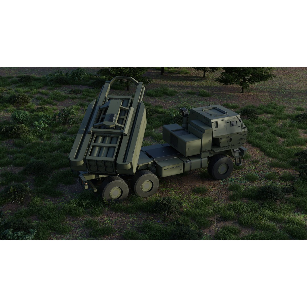 HIMARs Artillery Vehicle 3D Model – Low Poly Game Ready FBX - View 7