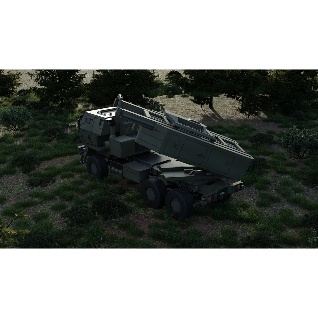 HIMARs Artillery Vehicle 3D Model – Low Poly Game Ready FBX - View 9