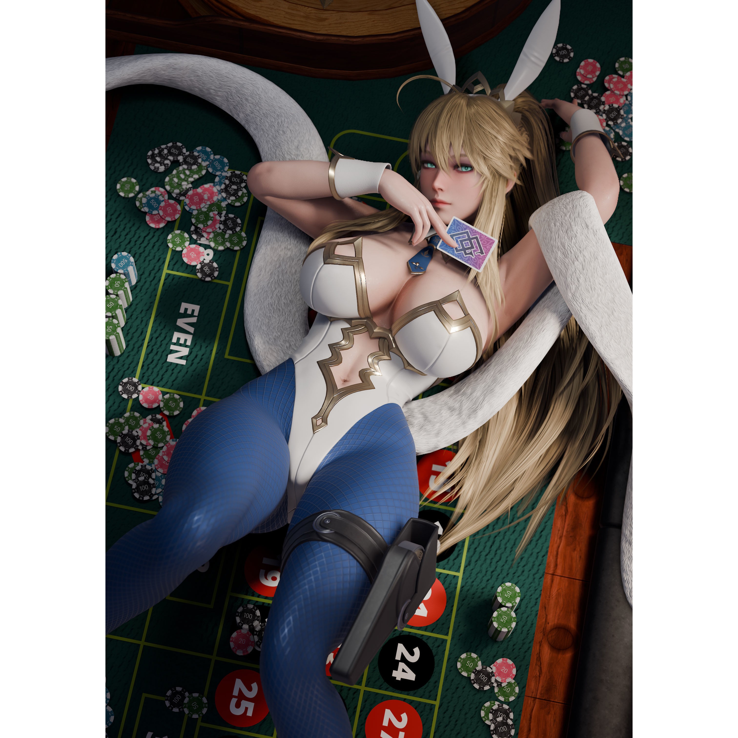 Artoria Pendragon (Lancer) - Low-Poly Game-Ready 3D Model