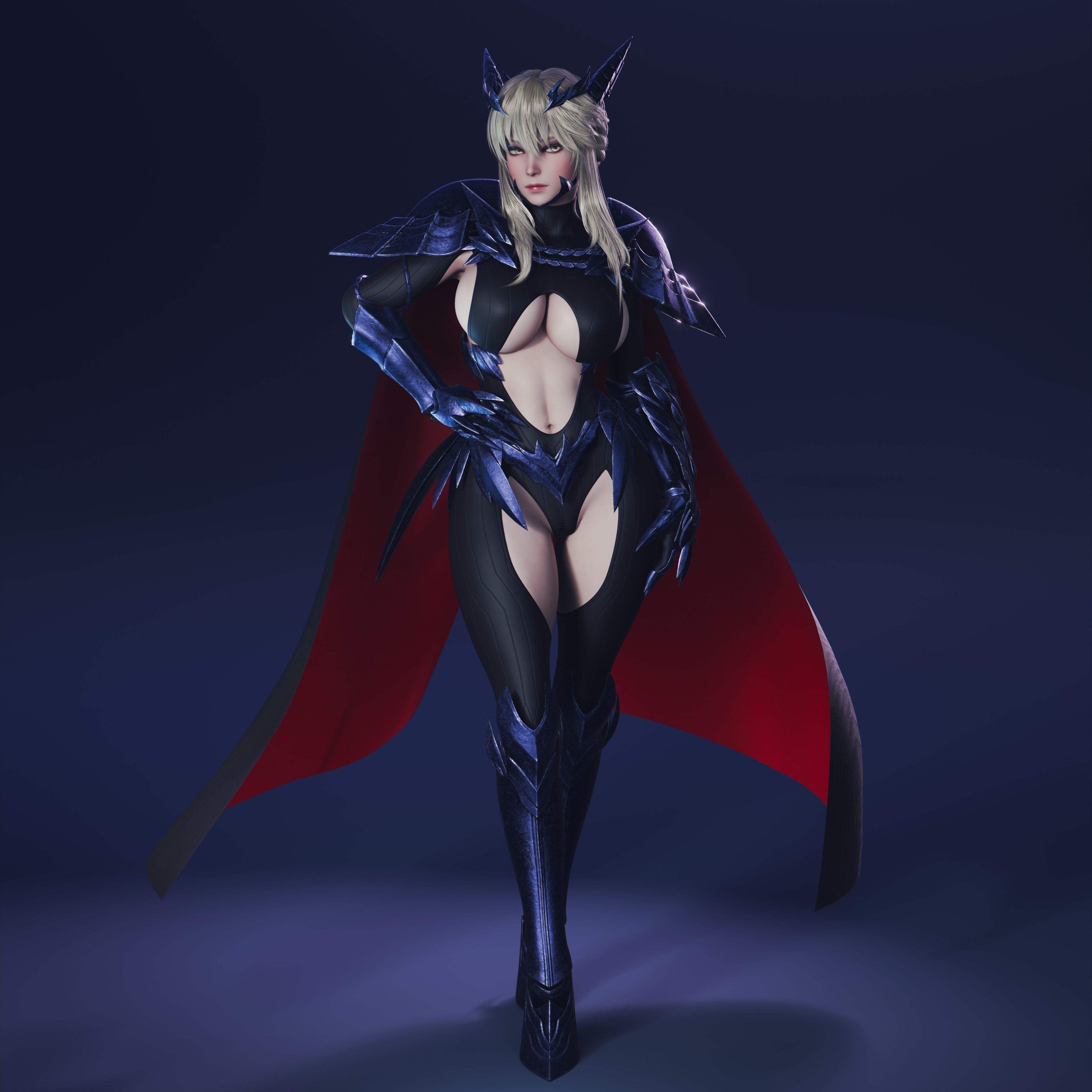 Artoria Pendragon (Lancer) - Low-Poly Game-Ready 3D Model - View 16