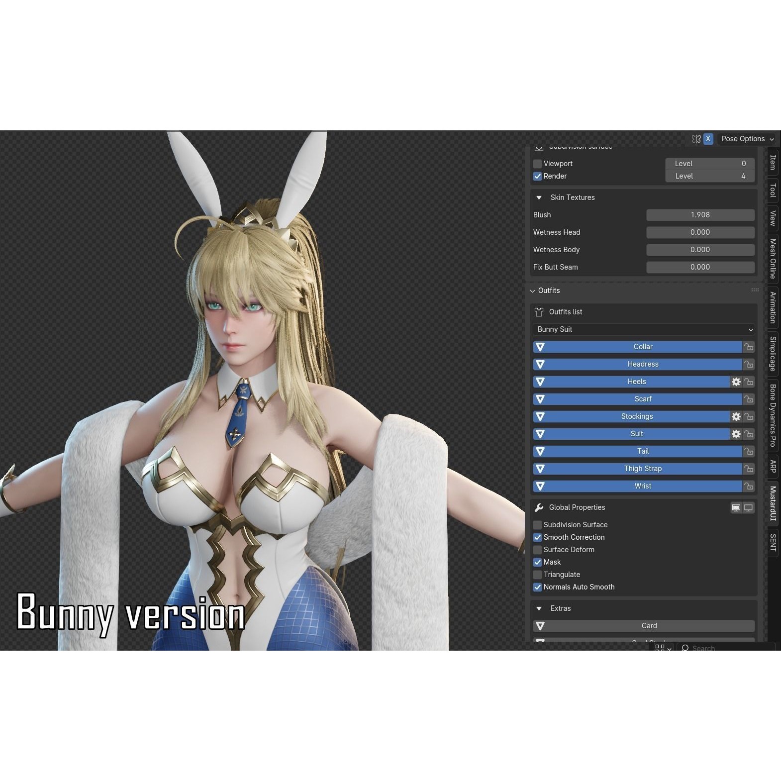 Artoria Pendragon (Lancer) - Low-Poly Game-Ready 3D Model - View 22