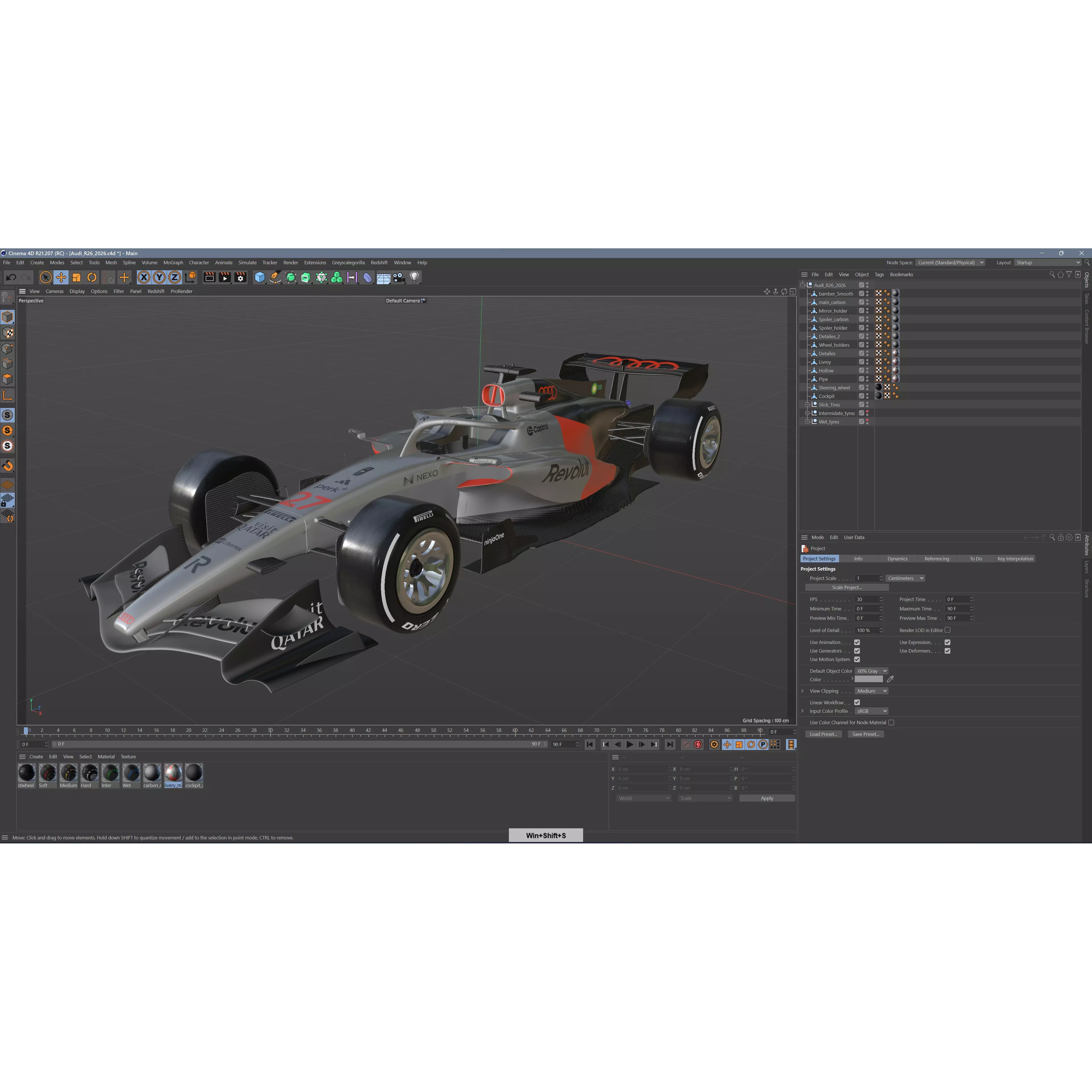 Audi R26 2026 - Game-Ready 3D Model - View 34