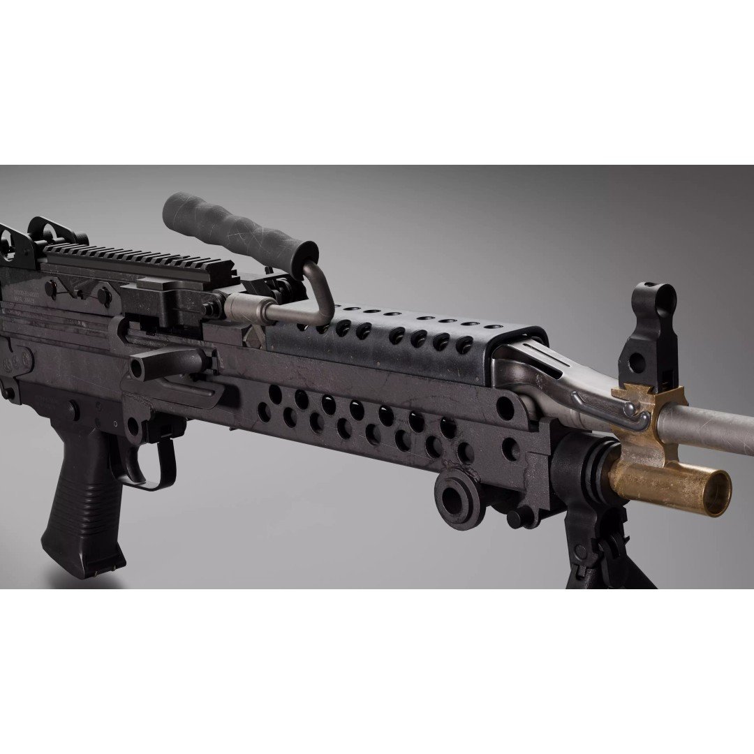 M249 Saw 3D Model – Low Poly Game-Ready Rigged Asset, FBX/Blender - View 16