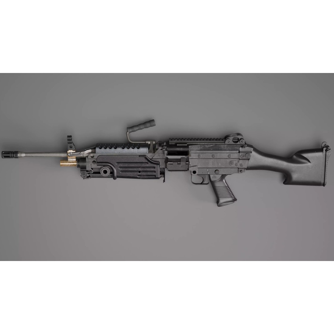 M249 Saw 3D Model – Low Poly Game-Ready Rigged Asset, FBX/Blender - View 20