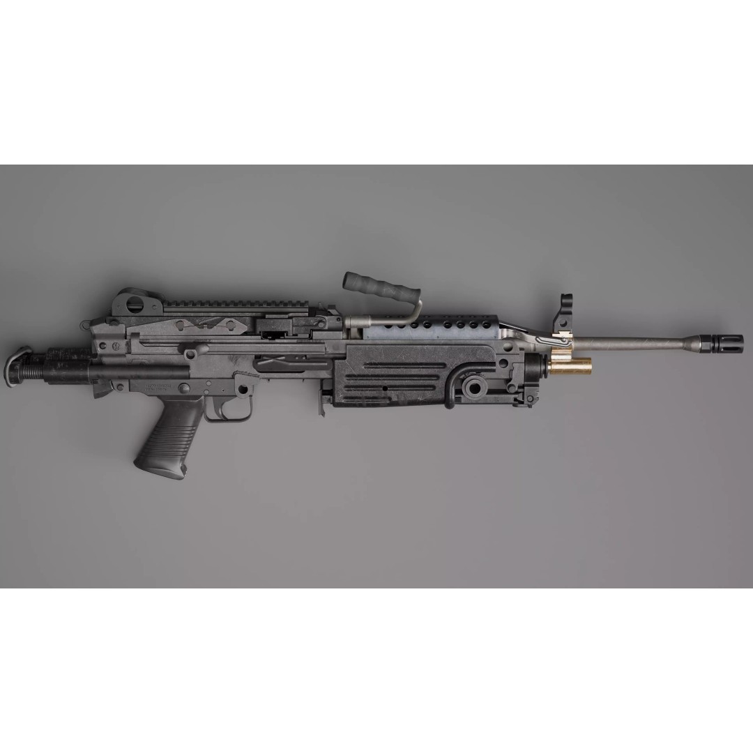 M249 Saw 3D Model – Low Poly Game-Ready Rigged Asset, FBX/Blender - View 22