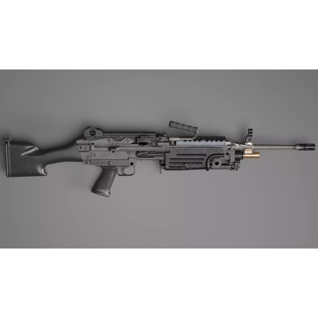 M249 Saw 3D Model – Low Poly Game-Ready Rigged Asset, FBX/Blender - View 23