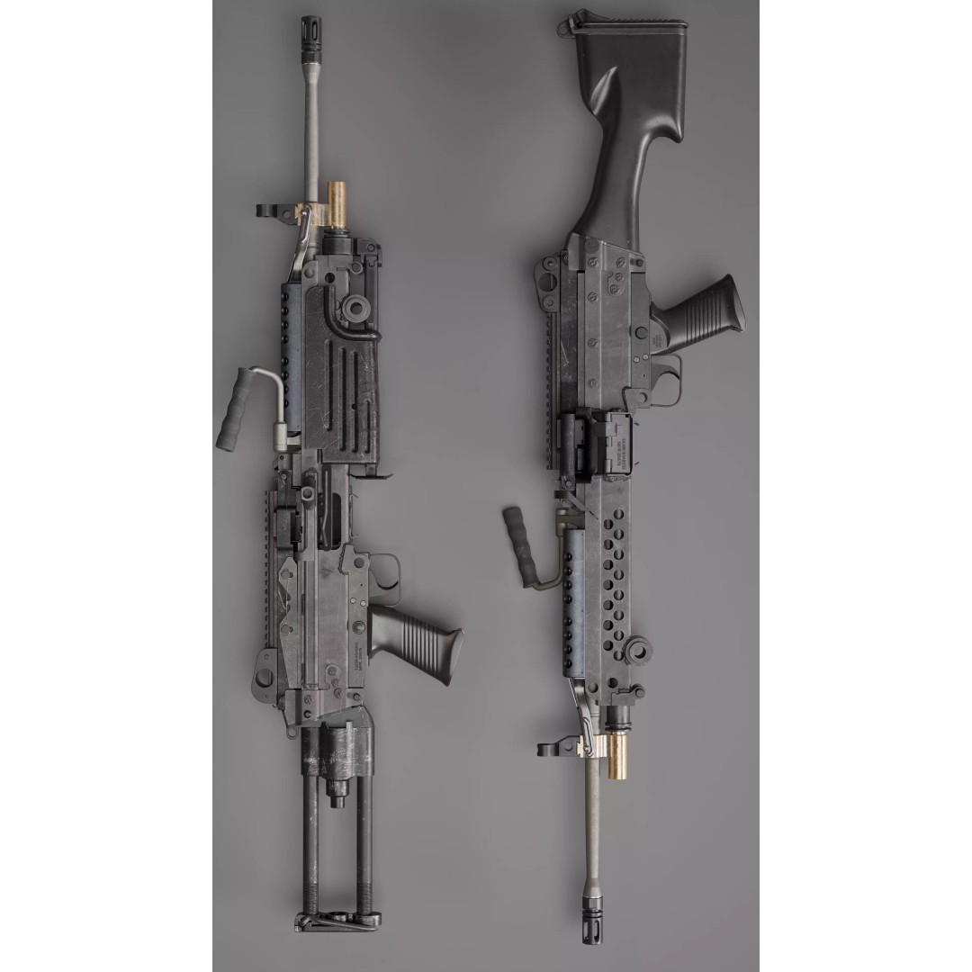 M249 Saw 3D Model – Low Poly Game-Ready Rigged Asset, FBX/Blender - View 25