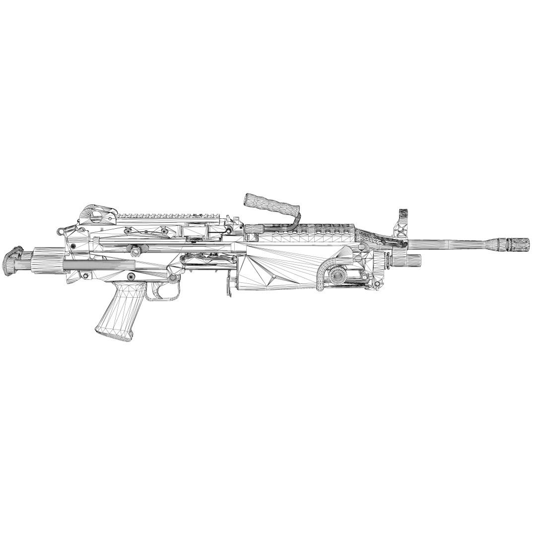 M249 Saw 3D Model – Low Poly Game-Ready Rigged Asset, FBX/Blender - View 31