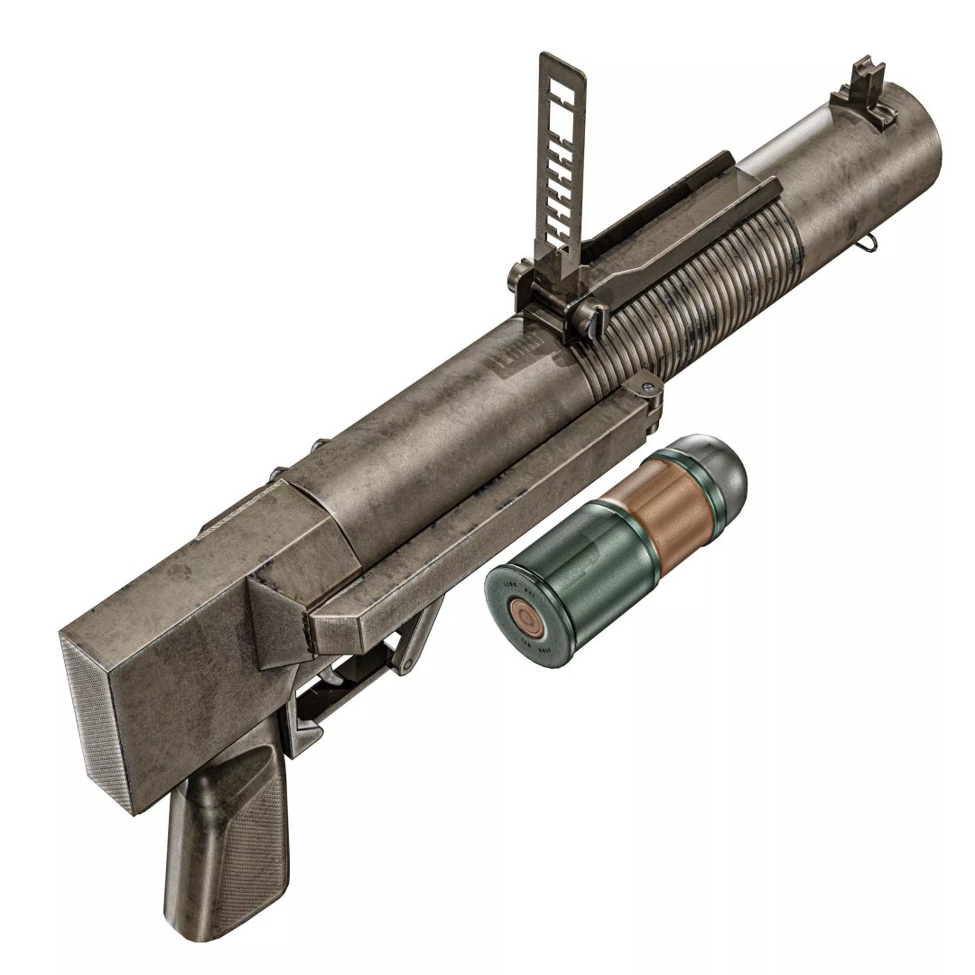 SingaPore CIS Grenade Launcher 3D Model – Low Poly PBR Game Asset, FBX - View 11