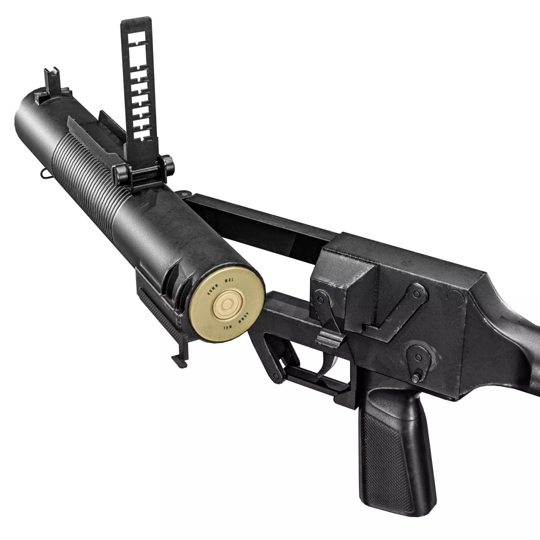 SingaPore CIS Grenade Launcher 3D Model – Low Poly PBR Game Asset, FBX - View 12