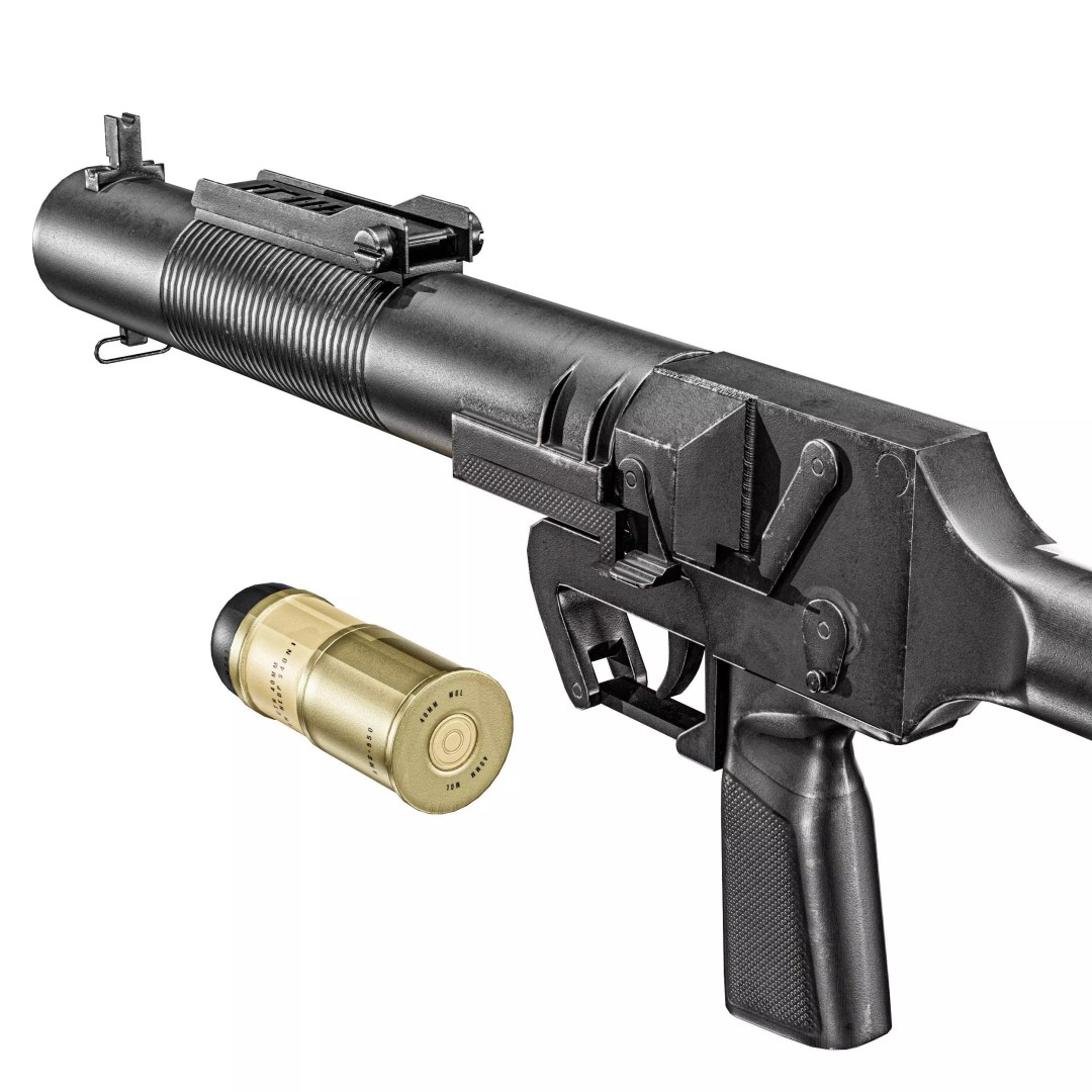 SingaPore CIS Grenade Launcher 3D Model – Low Poly PBR Game Asset, FBX - View 14