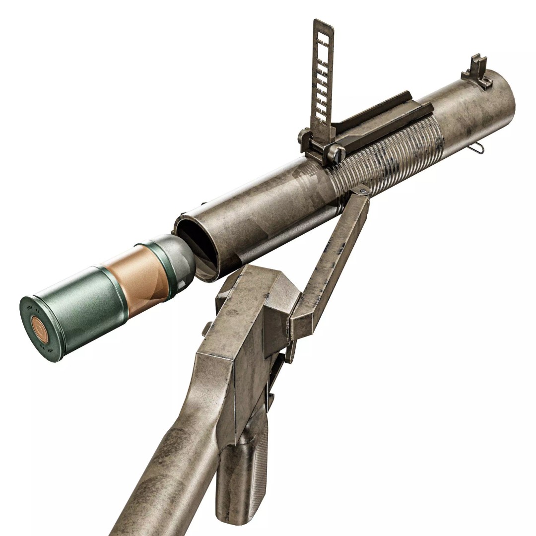 SingaPore CIS Grenade Launcher 3D Model – Low Poly PBR Game Asset, FBX - View 16